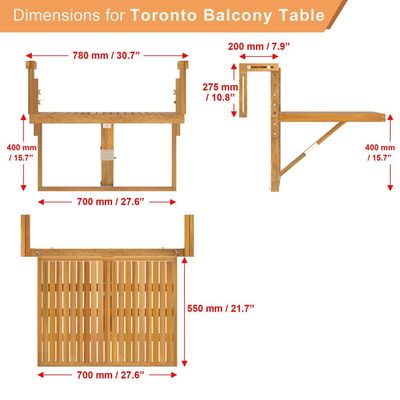 Toronto Balcony Table , Golden Teak