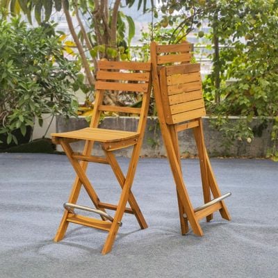 Sofia Bar Chair (2pcs/pack), Golden Teak