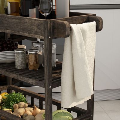 Holger kitchen cart with tray 799x349x850 mm Espresso