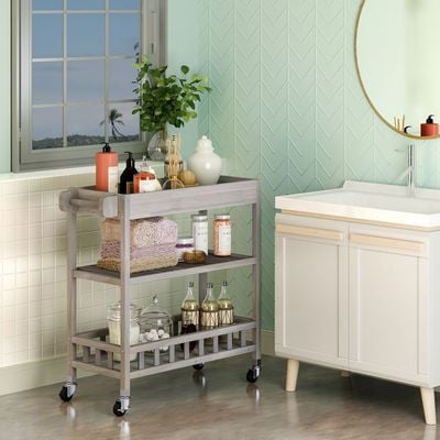 Holger kitchen cart with tray 799x349x850 mm Dusk Gray