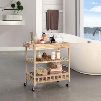 Holger kitchen cart with tray 799x349x850 mm Organic white