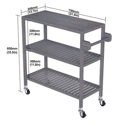 Holger kitchen cart   799x349x850 mm Dusk Gray