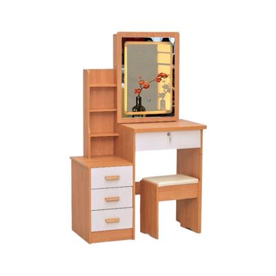 Modern Wooden Dressing Table With Mirror |Dressing Makeup Desk With Storage | Modern Design Bedroom Furnitures With 5 Drawers one sitting Stool