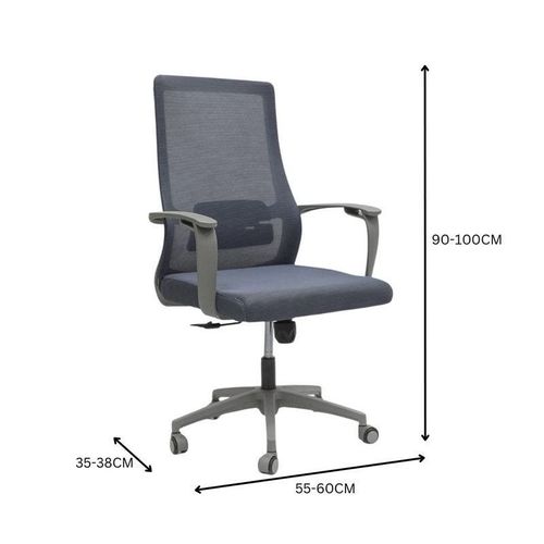 Height-adjustable Sleek Executive Office Chairs for Laptop Computer Workstation at Home (Ultimate High Back Ergonomic Grey