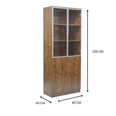  4 Door Wooden Filing Cabinet With Shelves Storage Compartment For office 