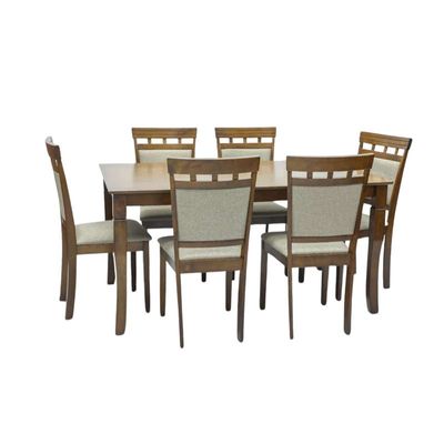 7-Piece Rectangular Dining Set | Sturdy Kitchen Dining Table with 4 Dining Chairs | 1+6 Seater Modern Design Furniture for Home, Dining Room
