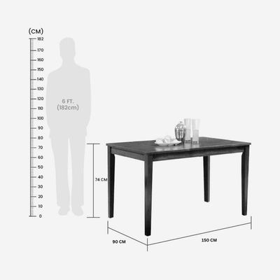 7-Piece Rectangular Dining Set | Sturdy Kitchen Dining Table with 4 Dining Chairs | 1+6 Seater Modern Design Furniture for Home, Dining Room