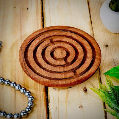 Quesera  Wooden Maze/labyrinth Game 6" Inch Handcrafted Wooden Labyrinth Board Game Ball in a Maze Puzzle Toys - Indoor Puzzle Game Gifts for Kids | Boys | Girls