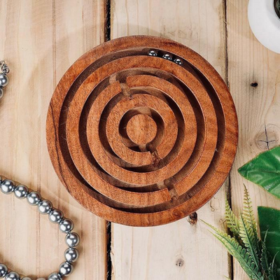 Quesera  Wooden Maze/labyrinth Game 6" Inch Handcrafted Wooden Labyrinth Board Game Ball in a Maze Puzzle Toys - Indoor Puzzle Game Gifts for Kids | Boys | Girls