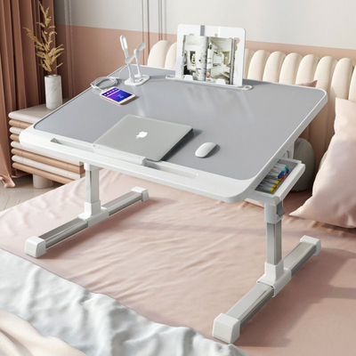 Quesera Laptop Bed Tray Desk,Portable Laptop Table Bed with Drawer and Adjustable Height.