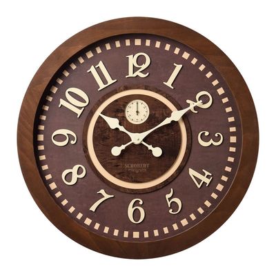 Wooden Clock 6104 with Large Numbers in Italian Design 