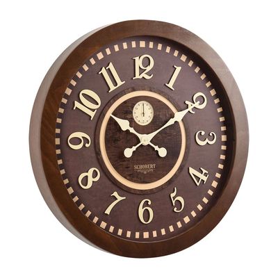 Wooden Clock 6104 with Large Numbers in Italian Design 
