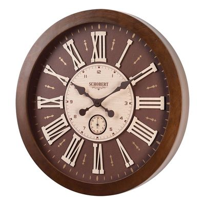 Chic Leather Dial Grand  Wall Clock 6121 Italian Design