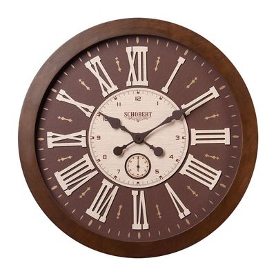 Chic Leather Dial Grand  Wall Clock 6121 Italian Design