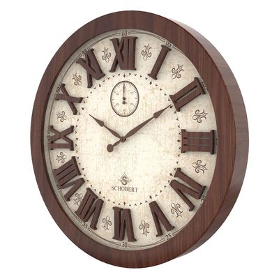 Wooden Wall Clock 6150 with Roman Numerals Italian Design