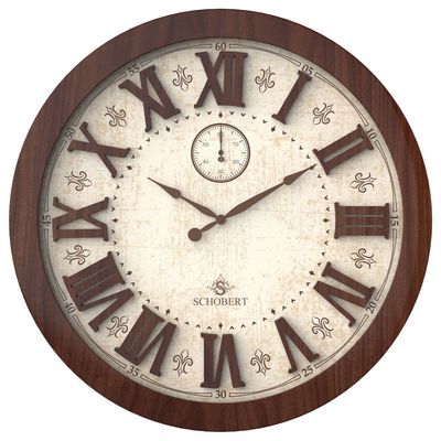 Wooden Wall Clock 6150 with Roman Numerals Italian Design