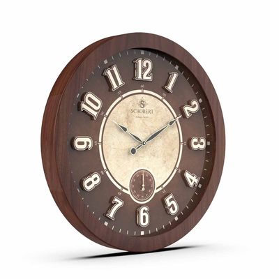 Wooden Clock 6138 with Large Numbers in Italian Design 