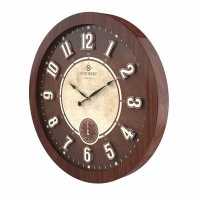 Wooden Clock 6138 with Large Numbers in Italian Design 