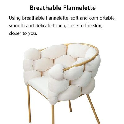 Wooden Twist Bubble Design Metallic Legs Soft Comfortable Holland Fabric Armrest Chair For Living Room