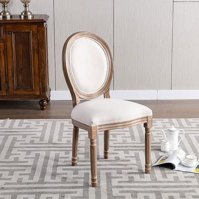 Classic Furniture French Bistro Chair - Vintage Fabric Upholstered, Wood Round Back, Indoor/Outdoor