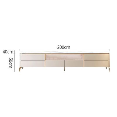  200cmMaple Home Modern Cabinet Table TV Stand Length Golden Metal Legs Living Indoor Furniture 