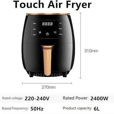 Air Fryer Intellect Screen Contact Control Silver Crest Air Fryer Multi functional Oil-Free Healthy Air Fryer Intelligent Timing Temperature Resistant Air Fryer Electric