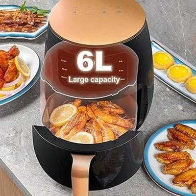 Air Fryer Intellect Screen Contact Control Silver Crest Air Fryer Multi functional Oil-Free Healthy Air Fryer Intelligent Timing Temperature Resistant Air Fryer Electric