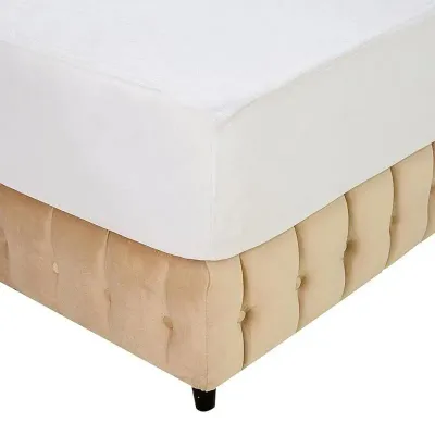Cyra Button Tufted Upholstered Velvet Platform Bed Modern Design Single Size 190x120