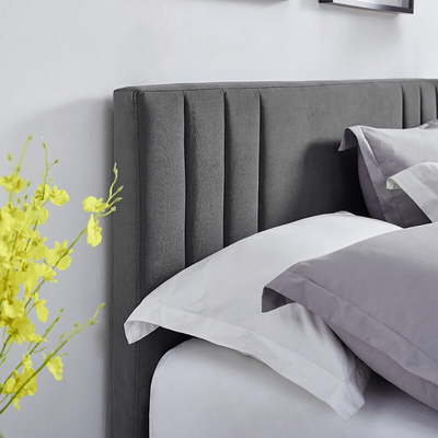 Linen Upholstered Bed Queen Size 160x200