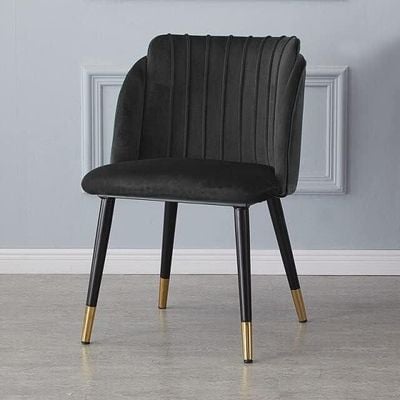 Wooden Twist Fancy Luxury Modern Cafe Dining Chair Metal Legs