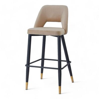 Wooden Twist Disc High Longer Metal Bar Stool Kitchen Counter Armless Bar Chair