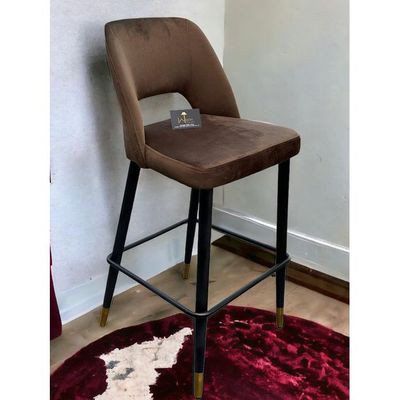 Wooden Twist Disc High Longer Metal Kitchen Counter Armless Chair