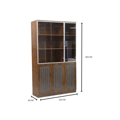 3 Door Wooden Wardrobe Cabinet Cupboard Engineered Wood Perfect Modern Stylish Heavy Duty, Glass Door and wooden Door