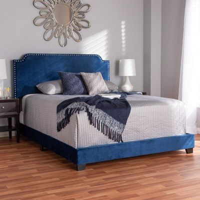 Sila Velvet Panel Bed Double Size 200x120