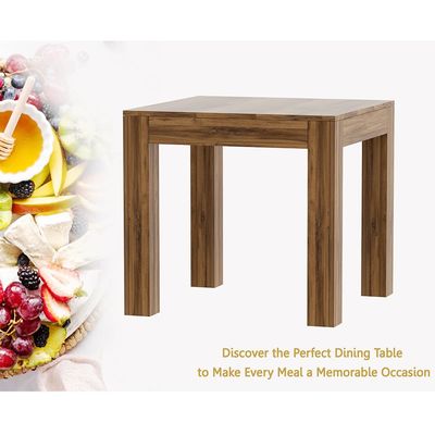 طاولة طعام خشبية حديثة بمقعدين من Mahmayi للمطبخ وغرفة الطعام وغرفة المعيشة - 80 سم، لمسة نهائية من خشب البلوط الداكن - أثاث أنيق للمساحات الصغيرة