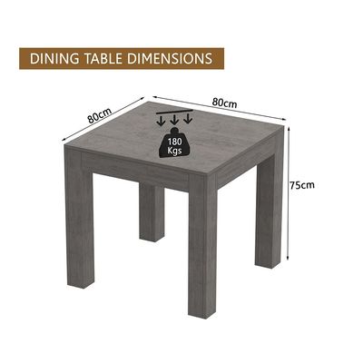 Mahmayi Modern 2-Seater Wooden Dining Table for Kitchen, Dining & Living Room - 80cm, Grey Brown Whiteriver Oak Finish - Stylish Furniture for Compact Spaces or Apartments