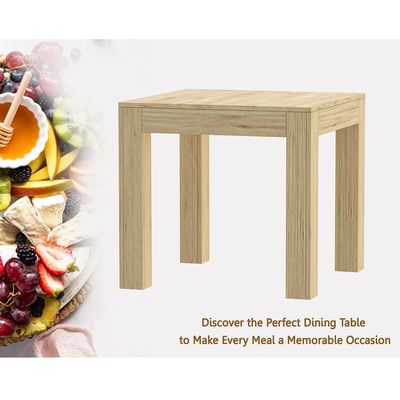 طاولة طعام خشبية حديثة بمقعدين من Mahmayi للمطبخ وغرفة الطعام والمعيشة - 80 سم، لمسة نهائية من بلوط دافوس الطبيعي - أثاث أنيق للمساحات الصغيرة