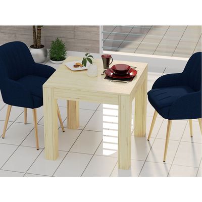 Mahmayi Modern 2-Seater Wooden Dining Table for Kitchen, Dining & Living Room - 80cm, Natural Davos Oak Finish - Stylish Furniture for Compact Spaces or Apartments