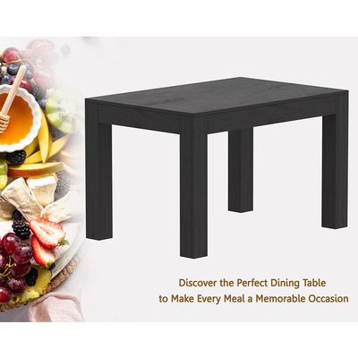 Mahmayi Modern 4-Seater Wooden Dining Table for Kitchen, Dining & Living Room - 120cm, Anthracite Jura Slate Finish - Stylish Furniture for Compact Spaces or Apartments