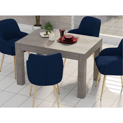 Mahmayi Modern 4-Seater Wooden Dining Table for Kitchen, Dining & Living Room - 120cm, Grey Brown Whiteriver Oak Finish - Stylish Furniture for Compact Spaces or Apartments