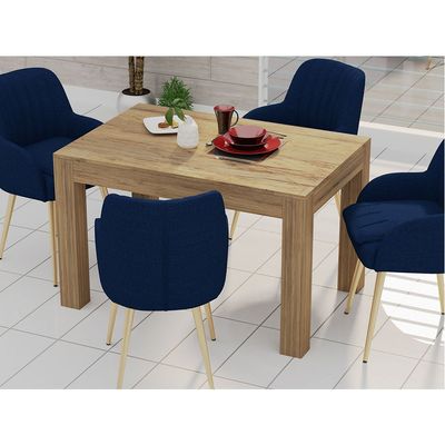 Mahmayi Modern 4-Seater Wooden Dining Table for Kitchen, Dining & Living Room - 120cm, Vintage Santa Fe Oak Finish - Stylish Furniture for Compact Spaces or Apartments