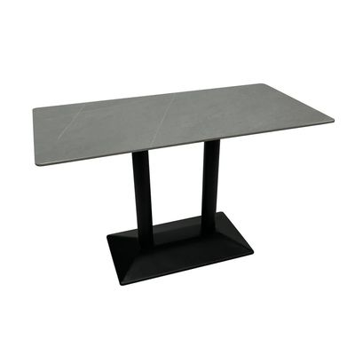 Modern Dining Table Accent Rock Stone Top Dining Metal Base Kitchen Bar Patio Living Dining Furniture 60*120cm