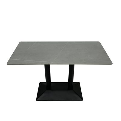 Modern Dining Table Accent Rock Stone Top Dining Metal Base Kitchen Bar Patio Living Dining Furniture 60*120cm