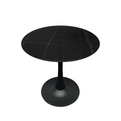 Maple Home Modern Round Dining & Coffee Table Accent Rock Stone Top Dining Metal Base Kitchen Bar Patio Living Dining Furniture 70*70cm