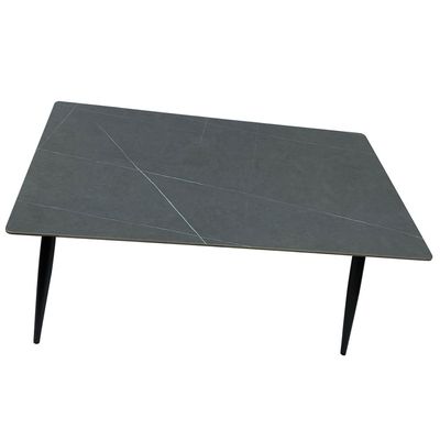 Modern Dining Table Accent Rock Stone Top Dining Metal Base Kitchen Bar Patio Living Dining Furniture 80*140cm