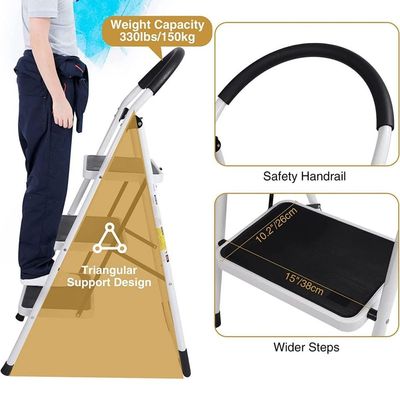 Maple Home  Folding Ladder 4-Steps  Folding Step Stool Lightweight Anti Slip Sturdy Metal for Home,Kitchen, Garden, Office