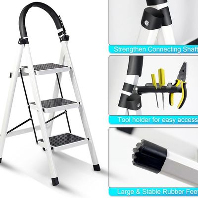 Maple Home  Folding Ladder 4-Steps  Folding Step Stool Lightweight Anti Slip Sturdy Metal for Home,Kitchen, Garden, Office