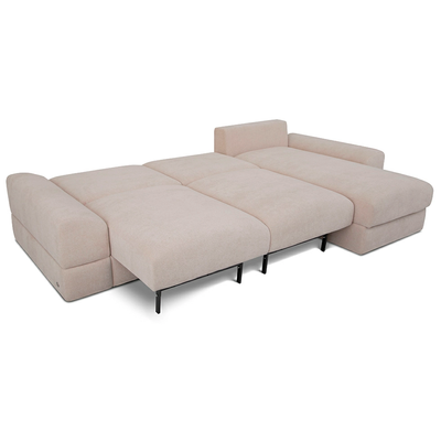 Modular L-shape sofa bed Devis Stella cream