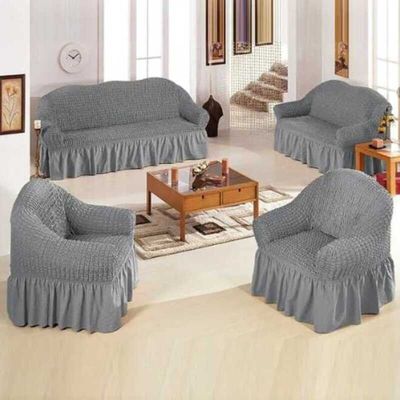 Stretch Armchair Slipcover Easy Fitted Sofa Couch Cover with Skirt, Durable Washable Universal High Elastic Furniture Protector for Dust