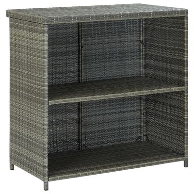 3 Piece Bar Set Poly Rattan Grey